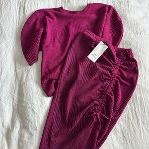 Zara Magenta Knit Top and Skirt Set